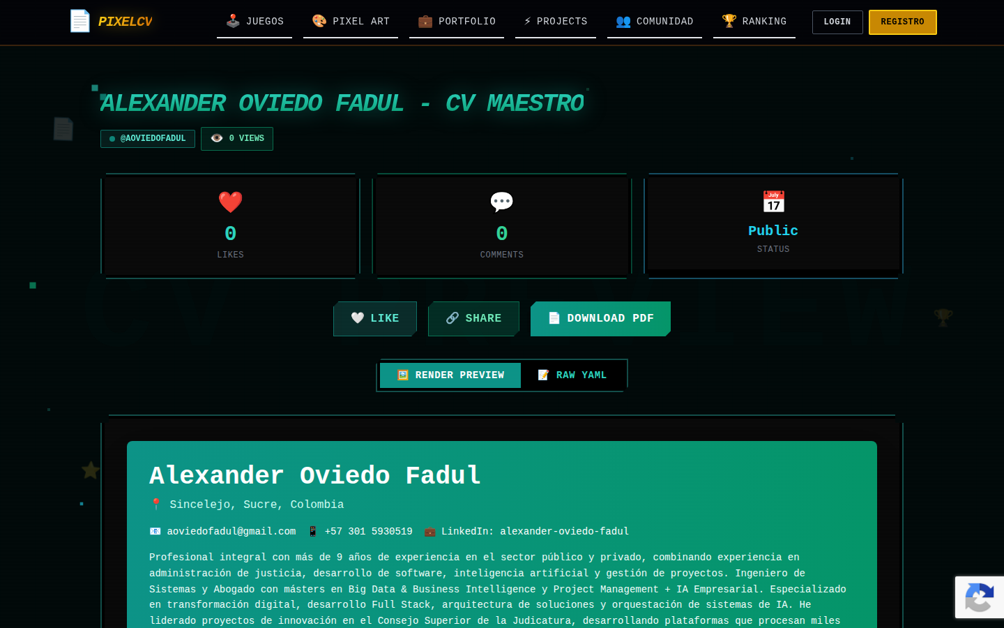 Captura: CV público